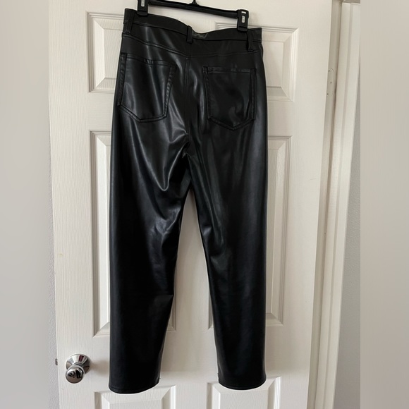 Vegan Leather Ankle Straight Pants, 31L - Picture 3 of 6